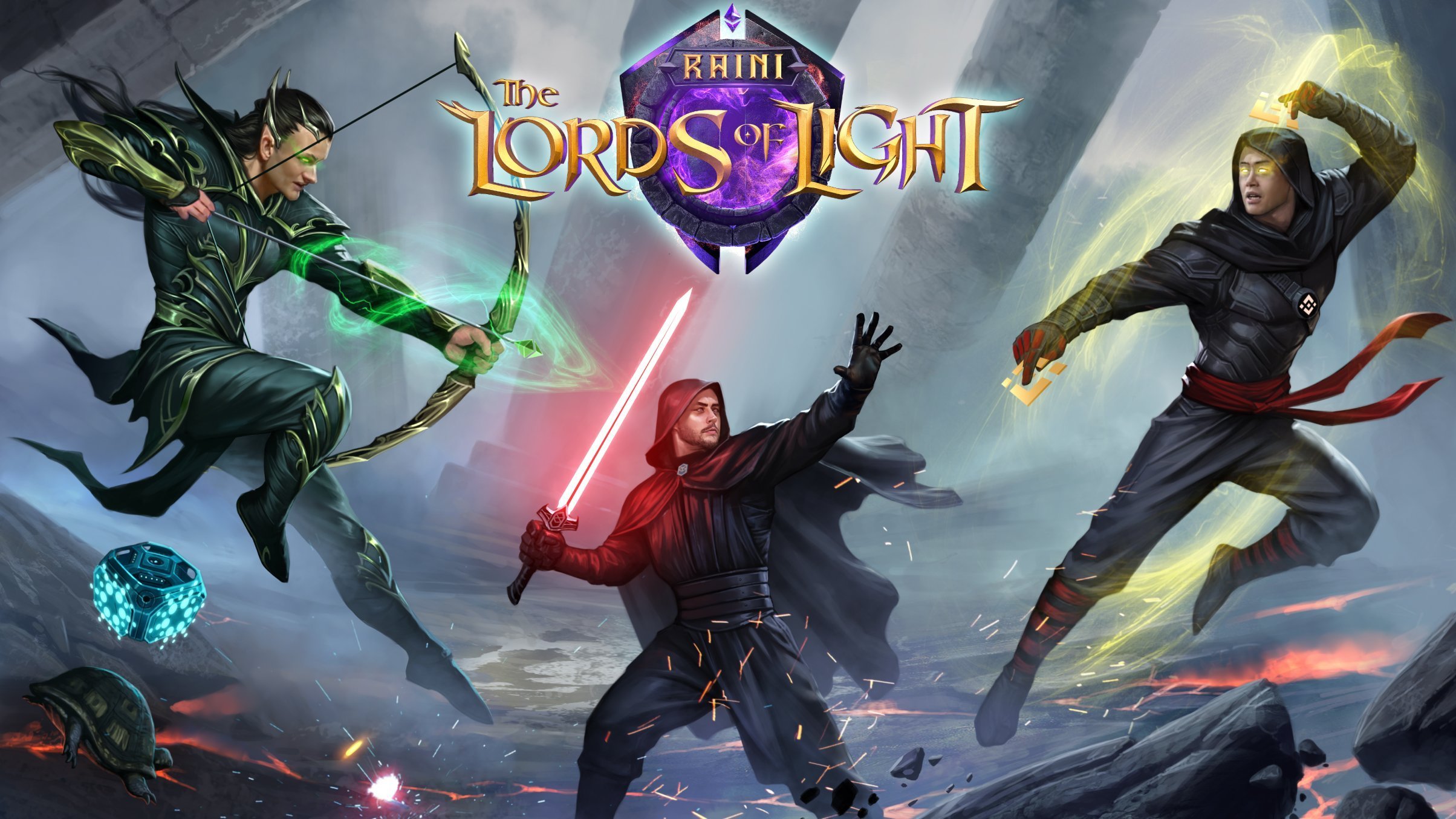 Splashscreen the lords of lights raini photoshop design, Crypto NFT online Game